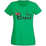 Shirt-Panda JGA T-Shirt Damen Team Braut Maus · Junggesellinnenabschied T Shirt · Viele Farben · Größen XS - XXL Grün - Team Braut L