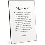 ARTFAVES® Holzbild - Namasté | schwarz-Weiss Deko Wandbild als Geschenk | Holzschild mit Spruch zum Thema Liebe/Spiritualität/Yoga/F