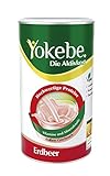 Yokebe - Die Aktivkost - Erdbeer - Diätshake (zur Gewichtsabnahme, glutenfrei, laktosefrei und vegan, Diät-Drink mit Proteinen), 500 g (12 Portionen)