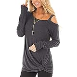 WXDSNH Damen T-Shirt Langarm-nähte Knoten Einfarbig Herbst- Und Wintersp