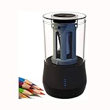 CHICAI Multifunktionale elektrische Bleistiftspitzer mit Wiederaufladbare Anspitzer, Auto Stop, for Bleistifte (6-8mm), Geeignet for Kinder, Schule, zu Hause (Color : Schwarz)
