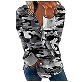 GFGHH Damen Pullover Sweatshirt Elegant V-Ausschnitt Patchwork Vintage Drucken Langarm Top Langarmshirt Shirts Freunde Bluse, Frauen Hemd Lässig Pulli Oversized Bequem Teenager Mädchen Sportbekleidung