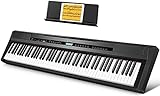 Donner E Piano Digitalpiano 88 Tasten, Hammermechanik Gewichteten, Klavier Tastatur für Einsteiger mit Sustain Pedal, DEP-20