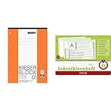 Brunnen 1042941 KIESER-Block Lineatur 1 (A4, 50 Blatt, gelocht, 80 g/m², Klasse 1) & 1044040 Schreiblernheft SL (A4, quer, Lineatur SL, 16 Blatt)