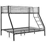 ArtLife Hochbett Jonas – Etagenbett 90/140 x 190 cm mit Leiter & Rausfallschutz für 3 Personen bis max. 150/300 kg – Stockbett aus Metall schw