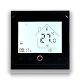 BecaSmart Serie 002 16A LCD Touchscreen Elektroheizung Intelligente Programmiersteuerung Thermostat mit WIFI-Verbindung (Elektroheizung, Volles Schwarz(WIFI))