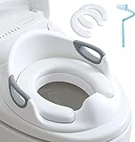 Kindertoilettensitz Kinder Toilettensitz WC-Sitz für Jungen Kinder WC-Sitz für Kissengriff und Rückenlehne WC-Trainer für runde und ovale Toiletten (Weiß)