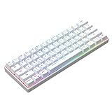 Lilhowcy 61 Mechanische Gaming-Tastatur mit 3000mAh Akku RGB-Hintergrundbeleuchtung, Bluetooth 5.1, PBT-Tastenkappen, 60% Hot-Swap-fähig, voll programmierbar für Gamer (Weiß)