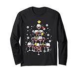 Damen Pyjama, Weinrot, Weihnachtsbaum, Weihnachten Lang