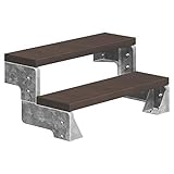 DOLLE Außentreppe Gardentop mit 2 Stufen | Geschosshöhe 54-66 cm │ Trimax® Stufenauflage Dunkelbraun │ Stufenbreite: 80 cm | ohne Steigg