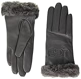 UGG Damen Leder Handschuh W Classic Lederhandschuh mit Logo, Metall, 38