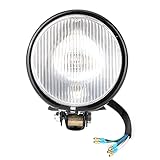 Motorrad Runder Universal-LED-Scheinwerfer, Motorrad-Modifikation Universal Retro-Stil Schwarzer Scheinwerfer Vintage Motorrad-Scheinw