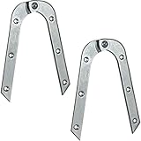 Gedotec Leiterband gebogen Stehleiterband Metall Leiterscharnier stabil | Scharnier Stahl verzinkt | Klappleiterband 200 x 21 mm | MADE IN GERMANY | 2 Stück - Leiter-Scharnier Metall zum Schraub