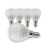 E14 LED Lampen 5 Stück 7Watt, 600 Lumen pro Glühbirne, entspricht 60Watt Glühlampe, 2700 Kelvin Warmweiß, 270° Abstrahlwinkel Energiesparlamp