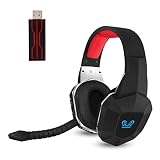 Wireless Gaming Headset Headphone Kompatibel mit PS5 PS4 PC Computer Nintendo Switch Klarer Ton Over-Ear Kopfhörer Abnehmbares Mik