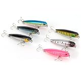 Bnineteenteam Angelköder, Edelstahl Topwater Bleistift Angelköder Schwimmender Künstlicher Bleistift Harter Köder Fisch Wobbler 3D Aug