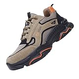 Quiteyan Arbeitsschutzschuhe Unisex,Cushion Safety Toe Athletischer Arbeitsschuh für Industrie und BAU,Brown▁46