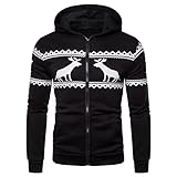 Zhiyao Hoodie Hässliche Weihnachtpullover 3D Gedruckt Casual Daily Elch Printed Coat Weihnachten Jumper Sweatshirt Langarm Ugly Christmas Sw