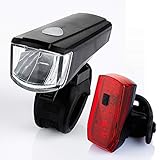 Licorne Bike Fahrradlicht Batterie Leuchte StVZO Beleuchtungsset Fahrradbeleuchtung Vorderlampe Hinterlampe LED Fahrradlicht inklusive B
