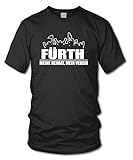 shirtloge - FÜRTH - Fanblock - Meine Heimat, Mein Verein - Fussball Fan T-Shirt - Schwarz - Größe M