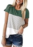 Carolilly Stillshirt Damen Umstandstop Lagendesign Umstandsmoden Damen Nursing T-Shirt Schwangerschaft Top mit Verdecktem Ausschnitt (Grün, M)