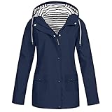 Copelsie Regenjacke Damen wasserdicht große großen, Regenjacke Damen Wasserdicht Atmungsaktiv Leicht Jacke Winddicht Regenmantel Windbreaker Übergangsjacke Mit Kap