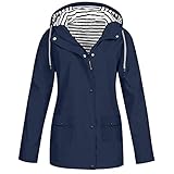 Copelsie Regenjacke Damen wasserdicht große großen, Regenjacke Damen Wasserdicht Atmungsaktiv Leicht Jacke Winddicht Regenmantel Windbreaker Übergangsjacke Mit Kap