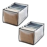 Dihope 2 Pcs Kleiderschrank Organizer Schubladen Aufbewahrungsbox mit Fächern für Hosen T-Shirt Hemd Faltbar Jeans Schrank Kleiderschublade Vlies Trennbox Schubladenbox