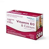 Vitamin D3 & Calcium Pulver hochdosiert I Probierpaket 30 Tage I tägliches PLUS als Nahrungsergänzungsmittel fürs Immunsystem sowie starke Knochen & Zähne I pharmazeutische Qualität aus D