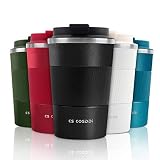 CS COSDDI Thermobecher- Isolierbecher, Edelstahl Travel Mug, 13oz/380ml Vakuum auslaufsicher Reisebecher mit Deckel, Autobecher, doppelwandig isoliert für Kaffee, Wasser und Tee, Kaffee-to-go B