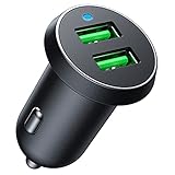 Zigarettenanzünder Auto USB Adapter, Dual QC3.0 Port 30W Mini USB KFZ Ladegerät kompatible mit iPhone 12/11/X/8S/7, Samsung Galaxy S10 S9, LG,Huaw