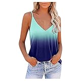 Weste für Damen, T-Shirts für Frühling, Tops für Damen, sportlich, V-Ausschnitt, ärmellos, modisch, für Damen, athletische T-Shirts, (#002) Hellblau, XX-Larg