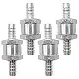 Kraftstoff Rückschlagventil,RoadLoo 4 Stück Druckluft Rückschlagventil Aluminium Lezed Rückschla Rücklaufsicherung Non-Return-Rückschlagventil für Benzin Wasser Chrom Auto Niederdrucksystem(8mm)