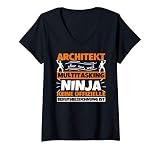 Damen Architekt lustiger Spruch Ninja Beruf Architekt Geschenk T-Shirt mit V