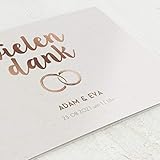 sendmoments Dankeskarten Hochzeit, Ringe, 5er Klappkarten-Set C6, personalisiert mit Wunschtext & persönlichen Bildern, optional mit passenden Design-Umschläg