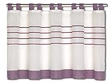 Startex 2237 Scheibengardine, Polyester, Weiß/Lila, 50 x 140