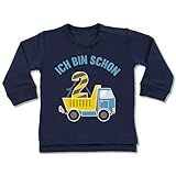 Shirtracer Baby Geburtstag Geburtstagsgeschenk - Ich Bin Schon 2 LKW - 18/24 Monate - Navy Blau - 2. Geburtstag Junge - BZ31 - Baby