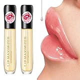 ZANLION Lip Plumper, Lip Maximizer Plumping Gloss, Extreme Volume Lip Plumper Gloss, Lip Repairing Reduce Lip Fine Lines, Enhances Plump Gloss, Moisturizing Lip Care Serum (2 Stück)
