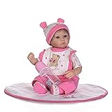 GPWDSN Baby-Puppe aus weichem Silikon, 40 cm, magnetischer Mund, lebensechtes Spielzeug, für Jungen und M