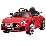 HOMCOM Kinderfahrzeug GTR Elektroauto mit Fernbedienung Musik(MP3/USB) Licht 3–6 Jahre PP Metall Rot 105 x 58 x 45