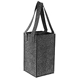 BESTonZON Flaschenträger Filz Weinflasche Tasche für 4 Flasche Dunkelgrau Getränketräger Rotwein Sekt Bier Champagner Flasche Milchflaschen Aufbewahrungstasche Zuhause Restaurant Party Bank