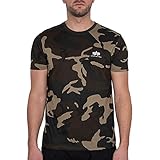 ALPHA INDUSTRIES Herren T-Shirt Basic Small Logo Camo wdl camo 65 (L)