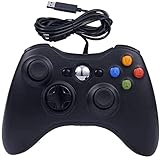 HYK Gamepad Lowral Gamepad mit Kabel für Xbox 360 Konsole Gamepad, Joy Pad Joystick Controller (Farbe: Weiß) Schw