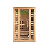 Home Deluxe – Infrarotkabine Redsun M Deluxe – Vollspektrumstrahler und Karbon-Flächenstrahler, Holz: Hemlocktanne, Maße: 120 x 105 x 190 cm | Infrarotsauna für 2 Personen, Infrarot, Kab