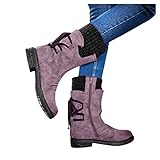 Winterschuhe Damen Wasserdich Winterstiefel Fellgefütterte Schnürschuhe Warme rutschfest Vintage Schnürstiefel Schneestiefel Damenschuhe Schneestiefel Snowboots W