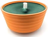 Lavalis XXL Terrakotta-Flammschale mit 15h Brenndauer, große Garten-Kerze für Grill-Fest, Hochzeit und Party, 15 cm Flammenhöhe, 18 cm D