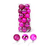 kdjsic Christbaumkugeln, glitzernd, bruchsicher, 4/6/8 cm, mehrfarbig, 24 Stück