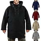 Herren Kapuzenpullover Lang Winter Warm Baumwolle-Anteil Basic Schwarz Männer Pullover Pulli Kapuzenpulli Hoodie Oversize Große Größen Kapuzenshirts Langarm Shirts Jungen Pullover-Shirt mit Kap