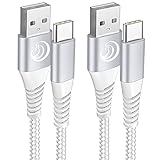 USB C Kabel,[2Stück 2M] USB C Ladekabel Nylon 3.1A Fast Charge Typ C Kabel Sync Schnellladekabel Ladekabel für Samsung Galaxy S21 S20 FE S10 S9 S8 Plus A70 A50 A40 A71 A51 A42 A20e,Huawei P30 P20