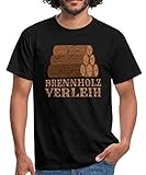 Spreadshirt Brennholz Verleih Feuerholz Männer T-Shirt, 4XL, Schw